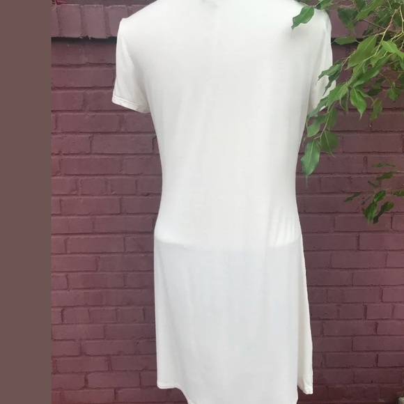 Neiman Marcus Dress Cream With Laser Cut Outs - Picture 4 of 5